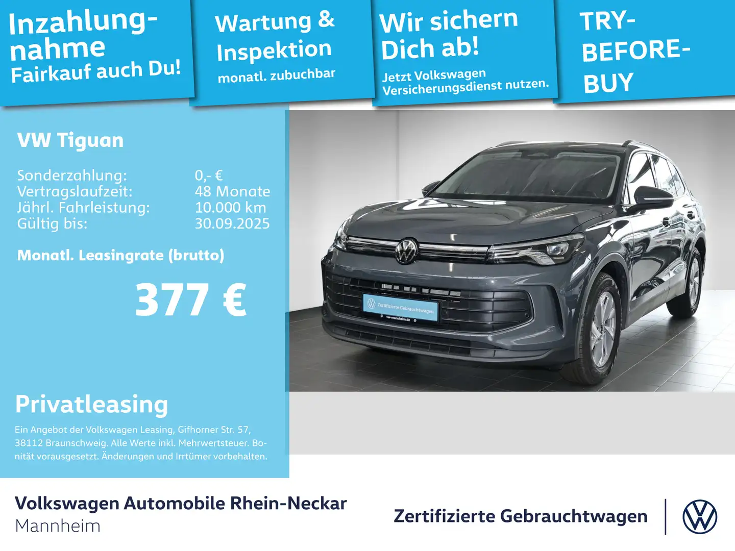 Volkswagen Tiguan 1.5 eTSI DSG GAR.2029 Navi AHK Kamera uvm Grau - 1