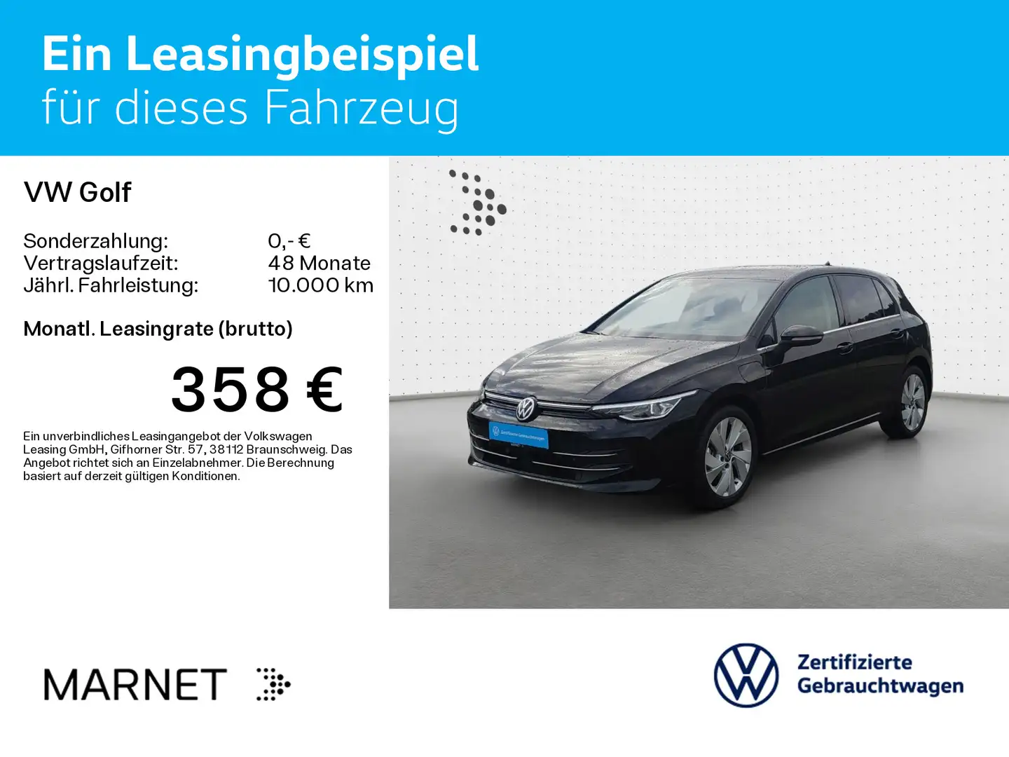 Volkswagen Golf VIII 1.5 e-Hybrid DSG STYLE*IQ.LIGHT*HUD*A Schwarz - 2