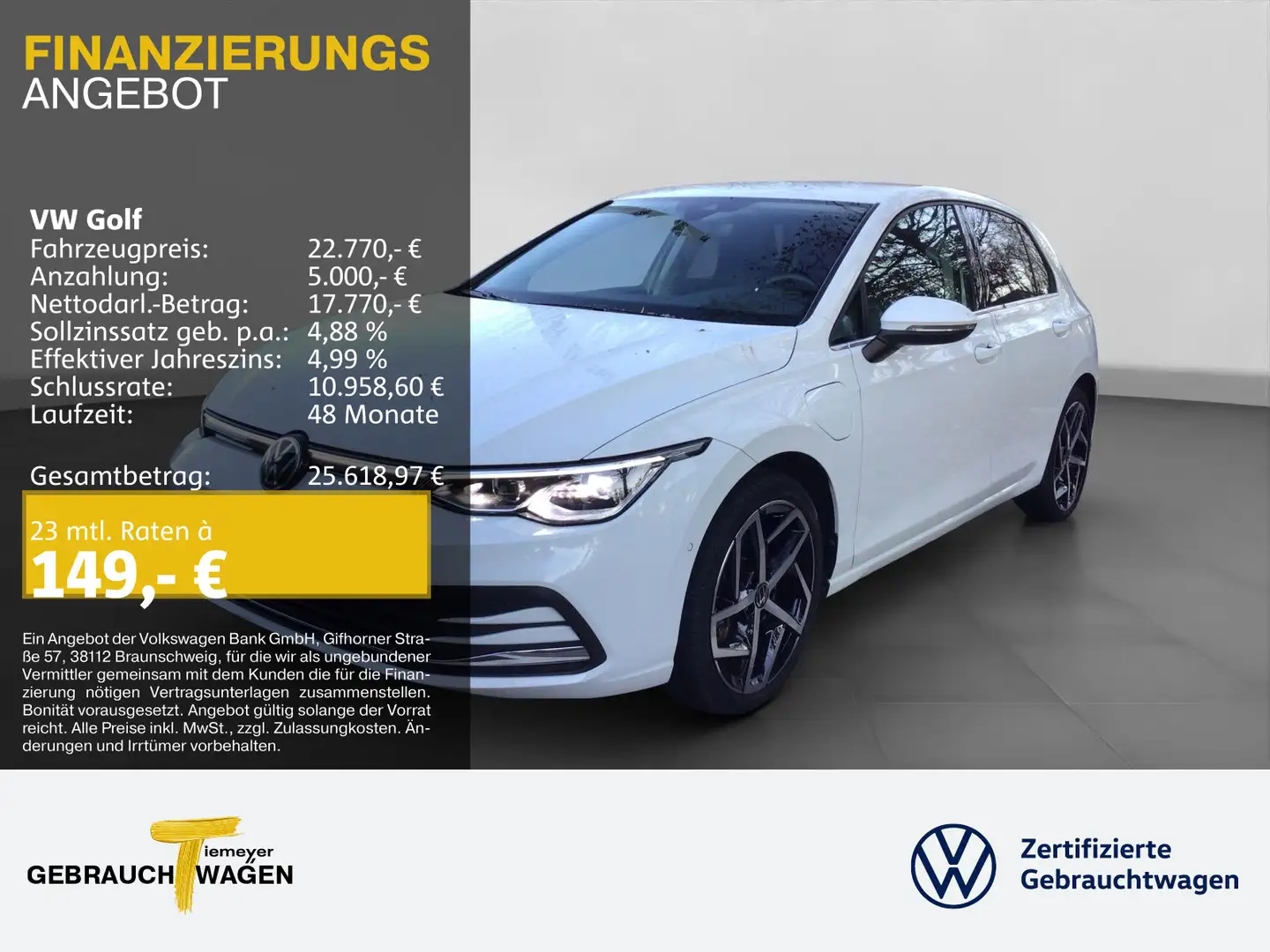 Volkswagen Golf 1.4 eHybrid STYLE LED+ KAMERA LM18 AHK Weiß - 1
