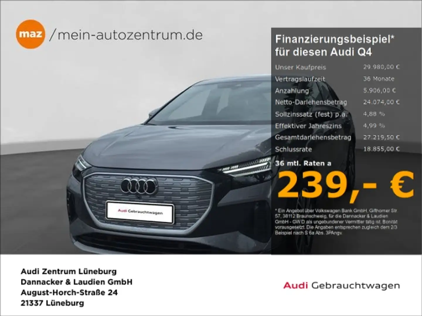 Audi Q4 e-tron Sportback 35 Alu Matrix-LED S-Line Int Grau - 1