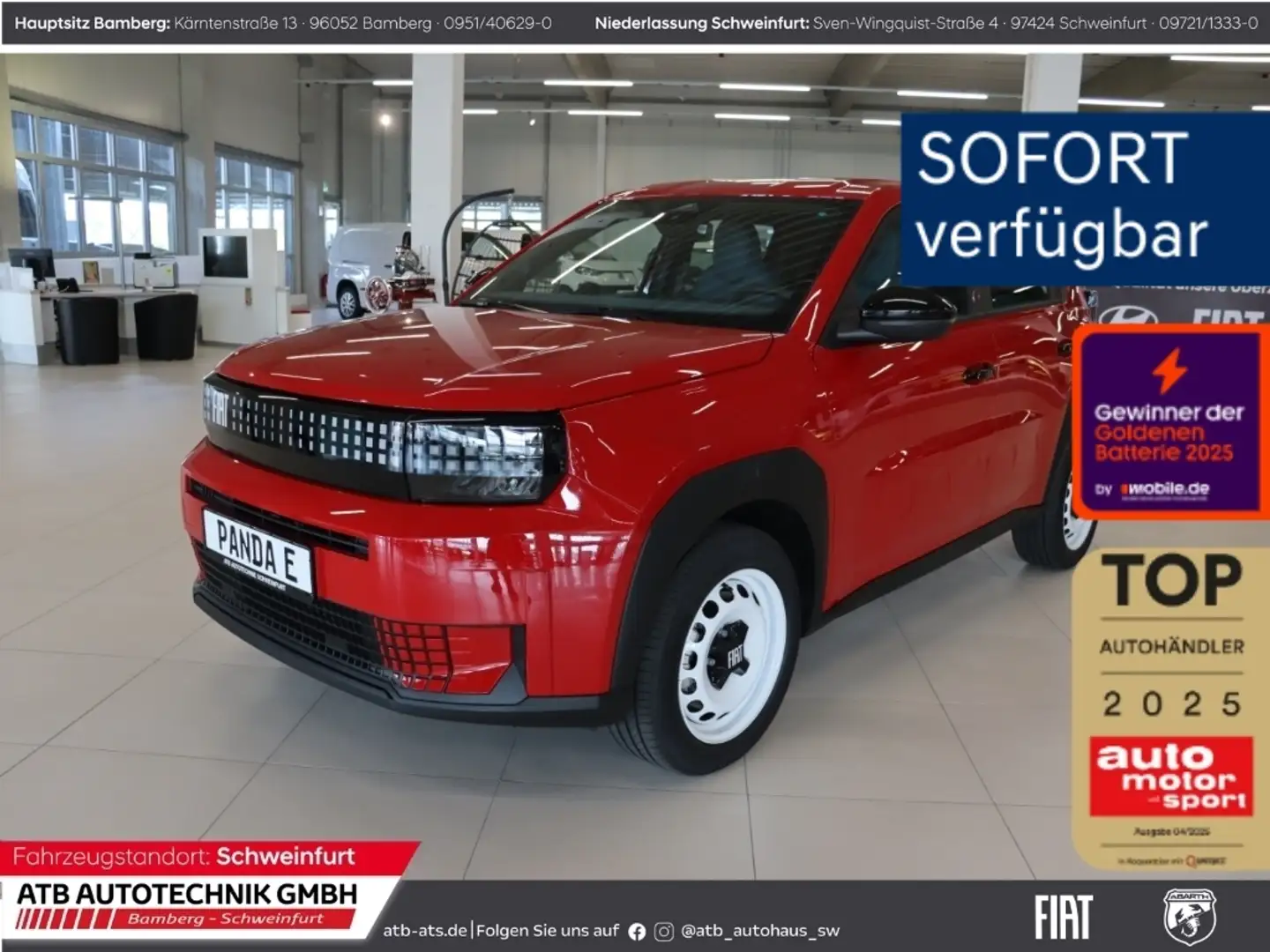 Fiat Grande Panda EV (RED) 44 kWh Apple CarPlay DAB digitales Cockpi Rot - 1