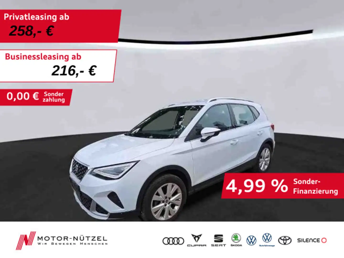 SEAT Arona 1.0 TSI DSG XPERIENCE LED+NAVI+APP+SHZ+GRA Weiß - 1