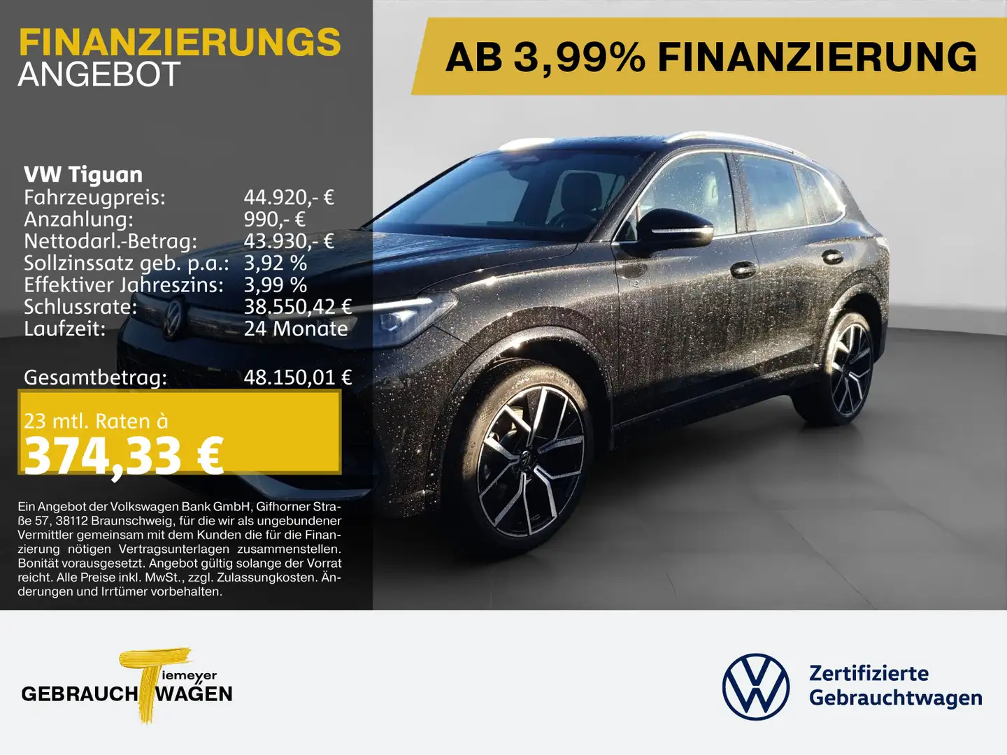 Volkswagen Tiguan 2.0 TSI DSG 4M R-LINE LEDER LM20 ST.HEIZ Schwarz - 1