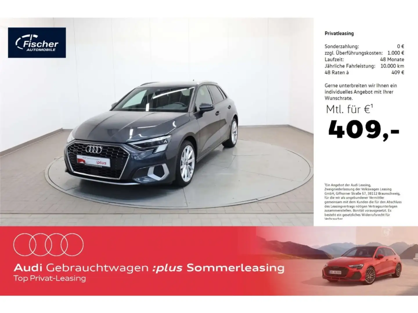 Audi A3 Sportback 40 TDI quattro advanced Grau - 1