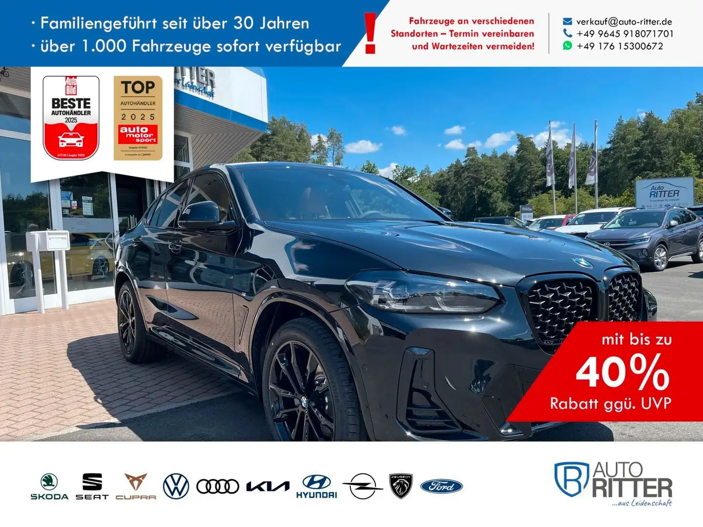BMW X4 20i xDrive M Sport AHK+Pano+ACC Schwarz - 1