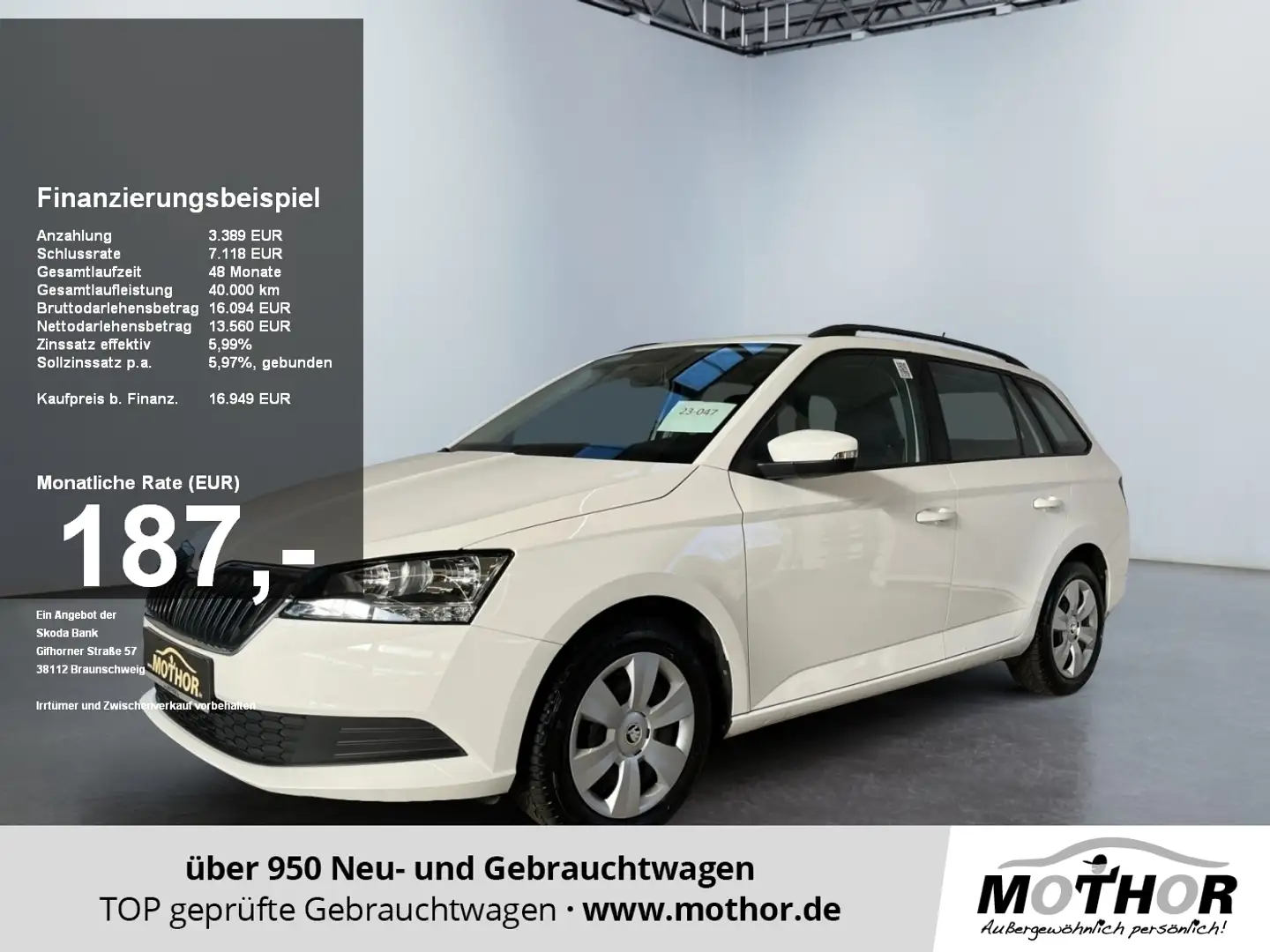 Skoda Fabia Combi Active 1.0 MPI PDC Hinten Klimaanlage Weiß - 1