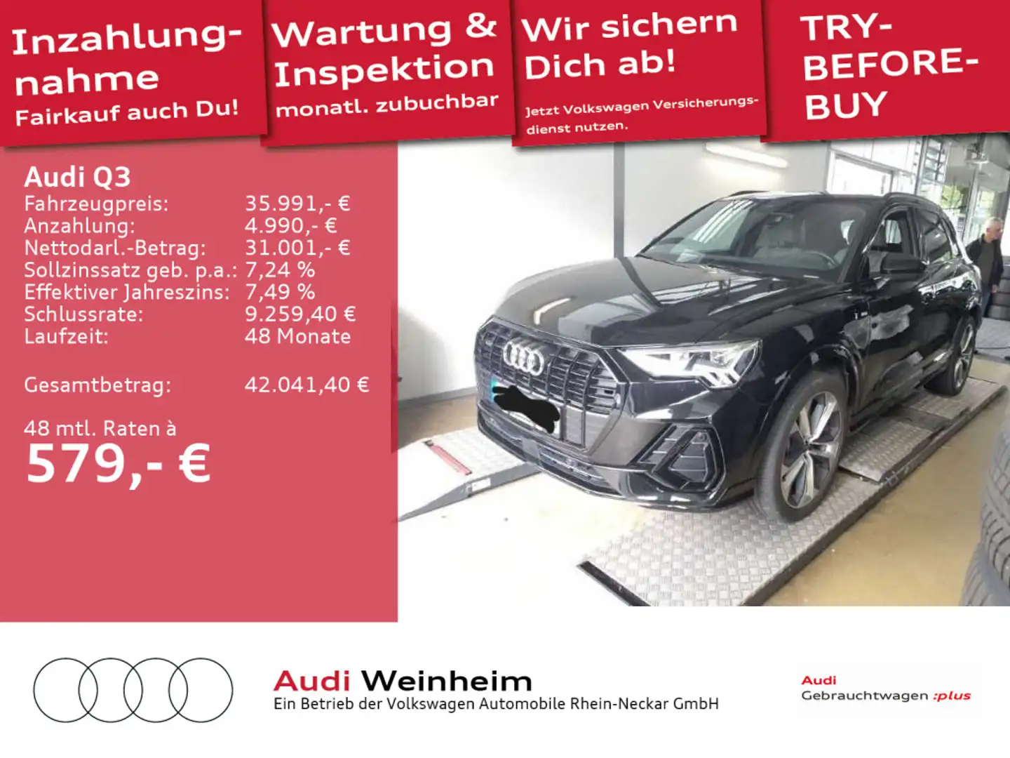 Audi Q3 40 TFSI quattro Black-Paket 2xS-Line uvm Schwarz - 1