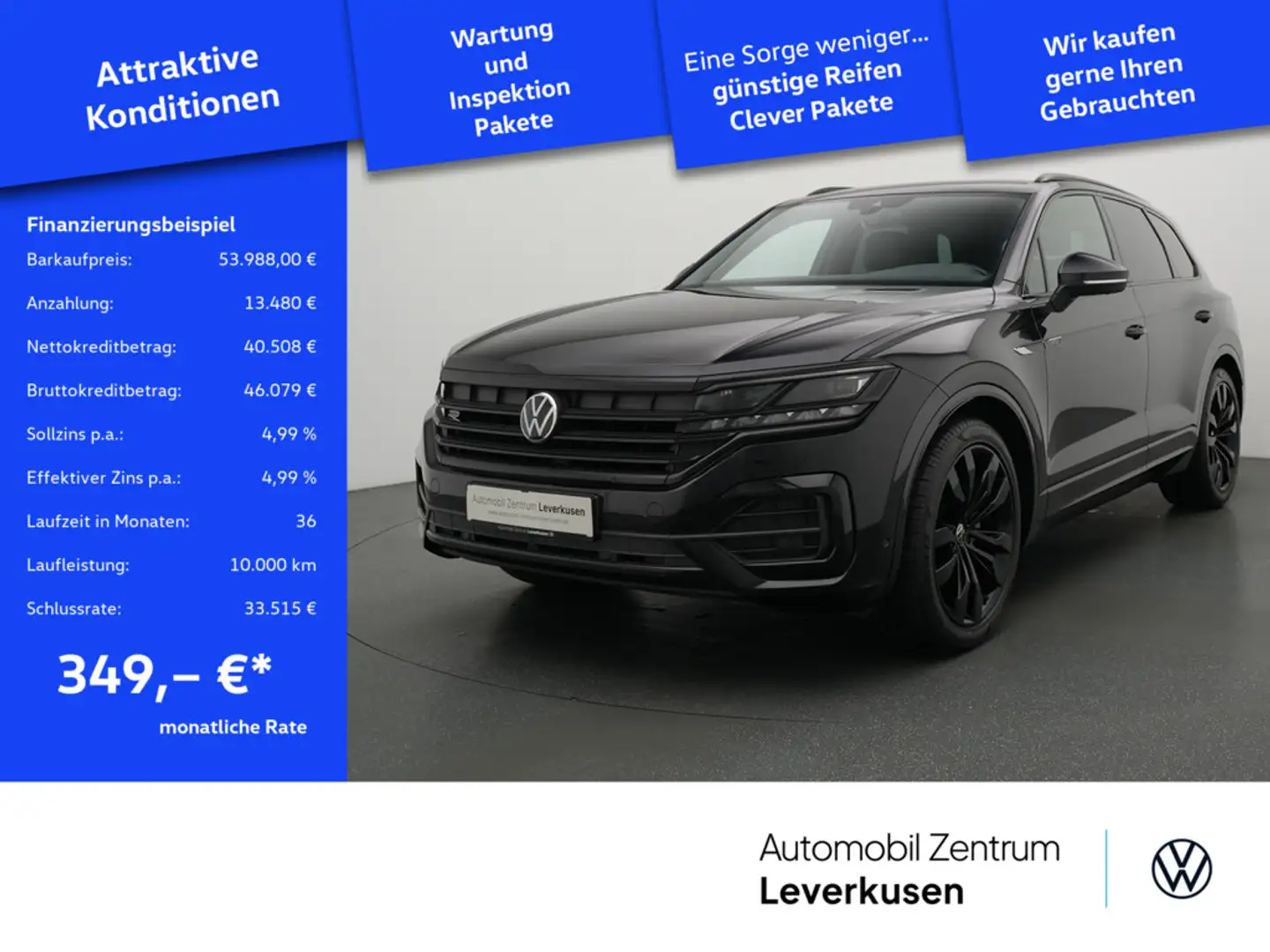 Volkswagen Touareg V6 R-Line KAM 360° MEMORY NAVI VIRT ACC Schwarz - 1