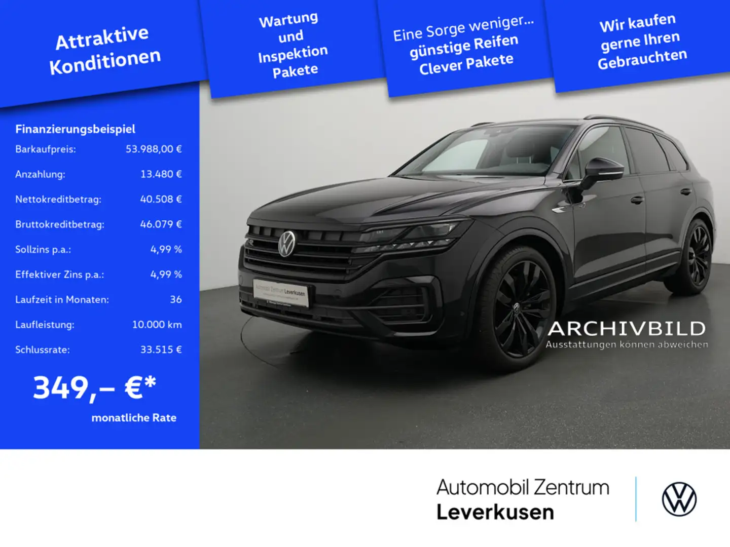 Volkswagen Touareg V6 R-Line KAM 360° MEMORY NAVI VIRT ACC Schwarz - 1
