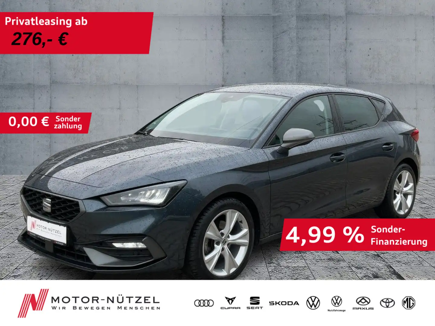 SEAT Leon 2.0 TDI DSG FR-LINE LED+NAV+ACC+SHZ+PDC+RFK Grau - 1