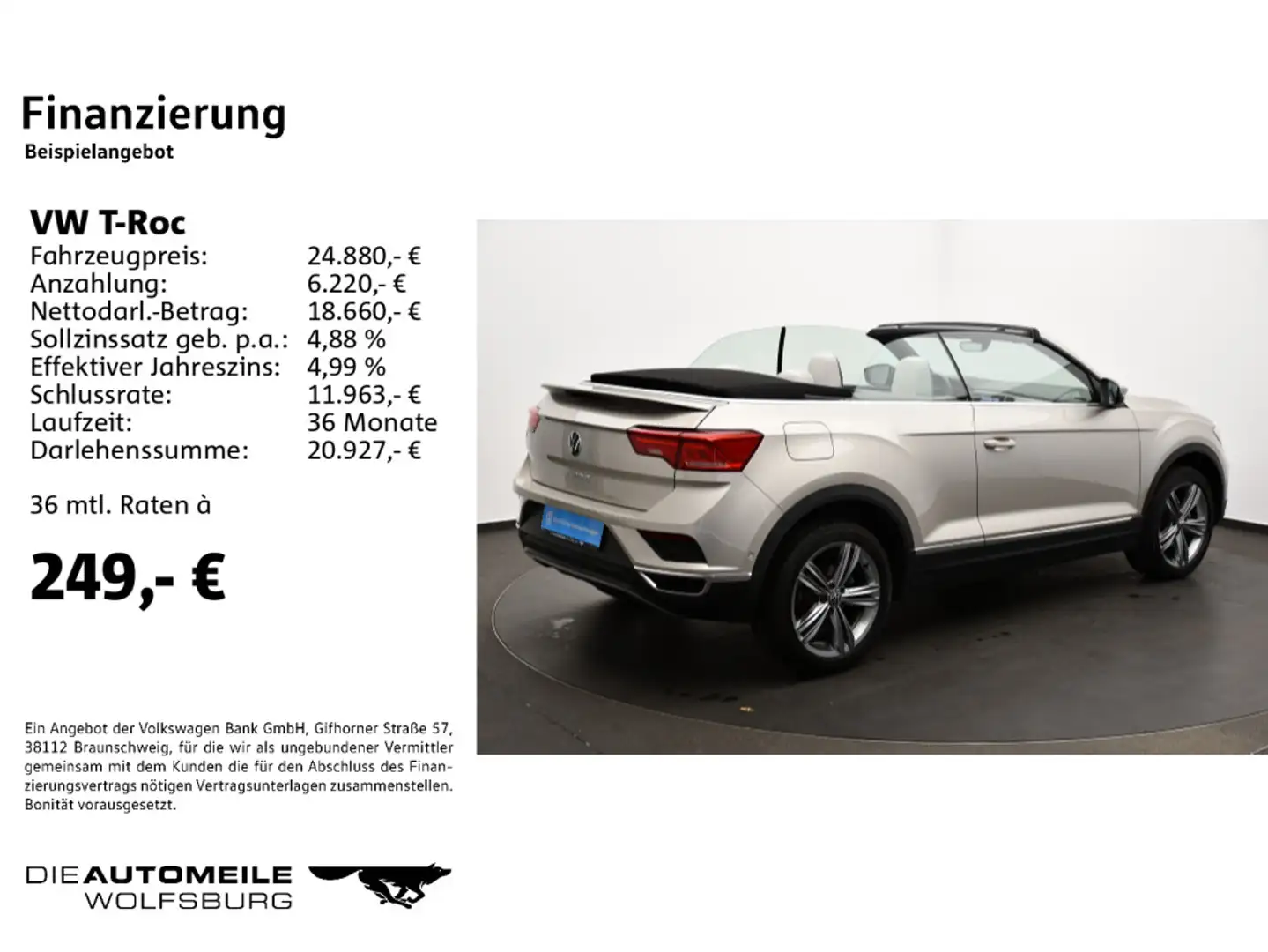 Volkswagen T-Roc Cabrio 1.5 TSI DSG Style Rückfahrkam/Leder Argent - 2