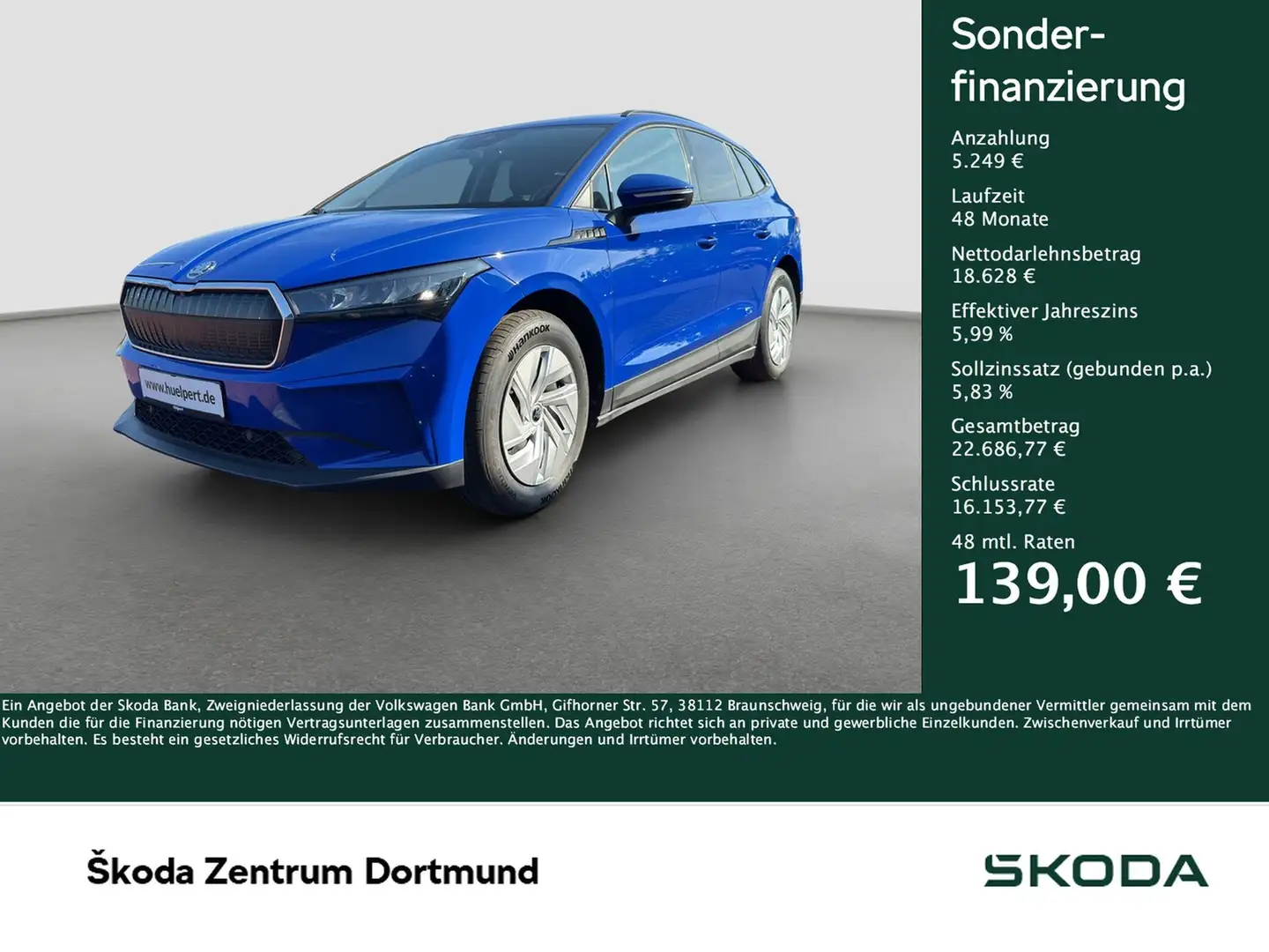 Skoda Enyaq 50 LOFT ACC NAVI LED SITZHEIZUNG DAB Blau - 1