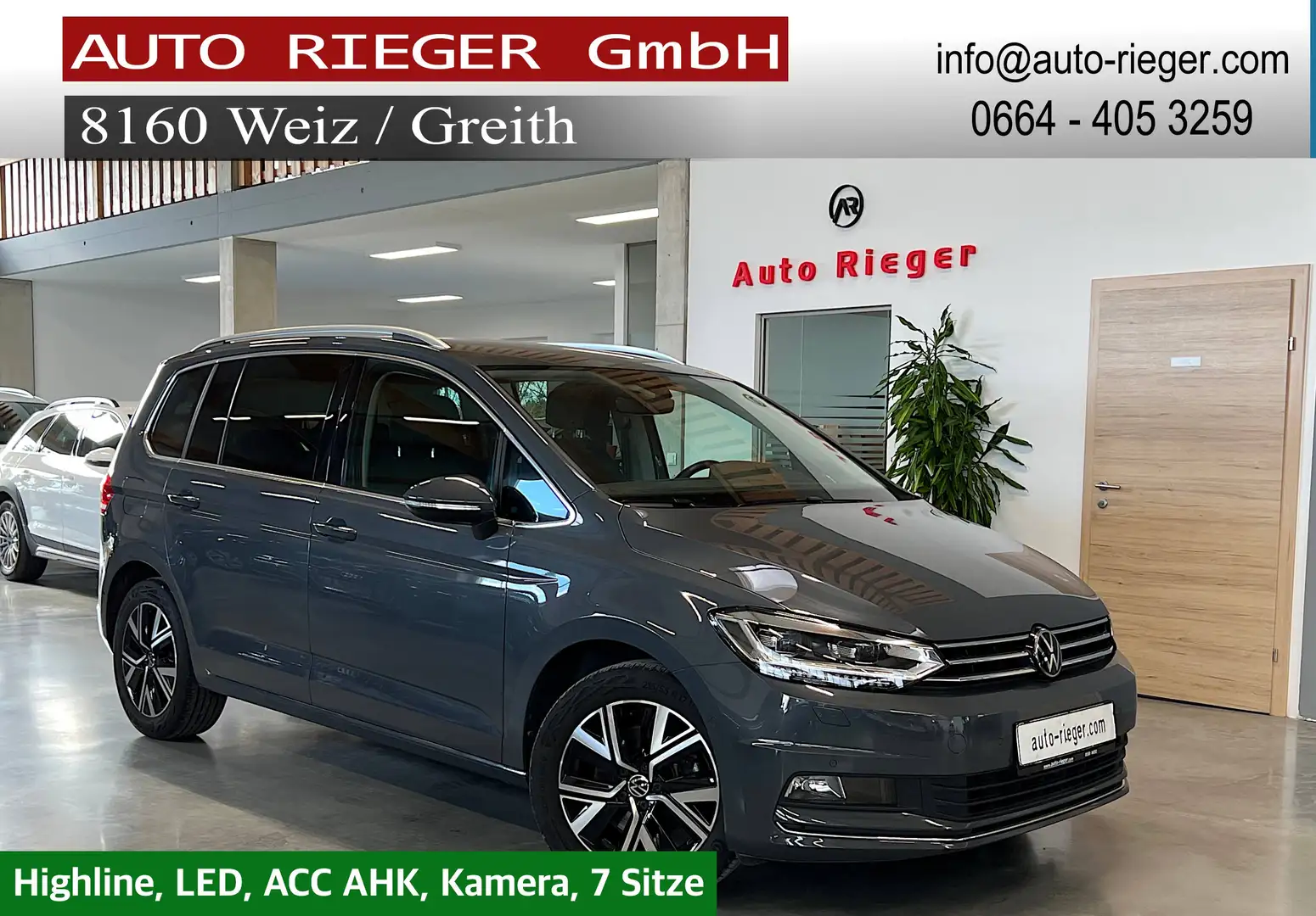 Volkswagen Touran Highline TDI ACC, AHK, LED, Kamera, Massage Grau - 1