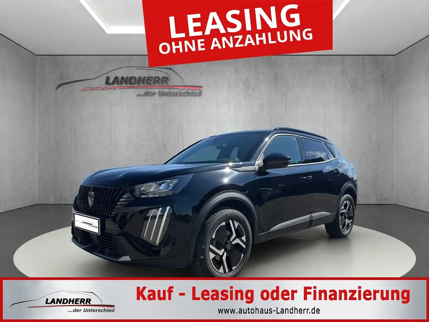 Peugeot 2008 Allure Teilleder / 360° Kamera/LED/Navi/SHZ Schwarz - 1