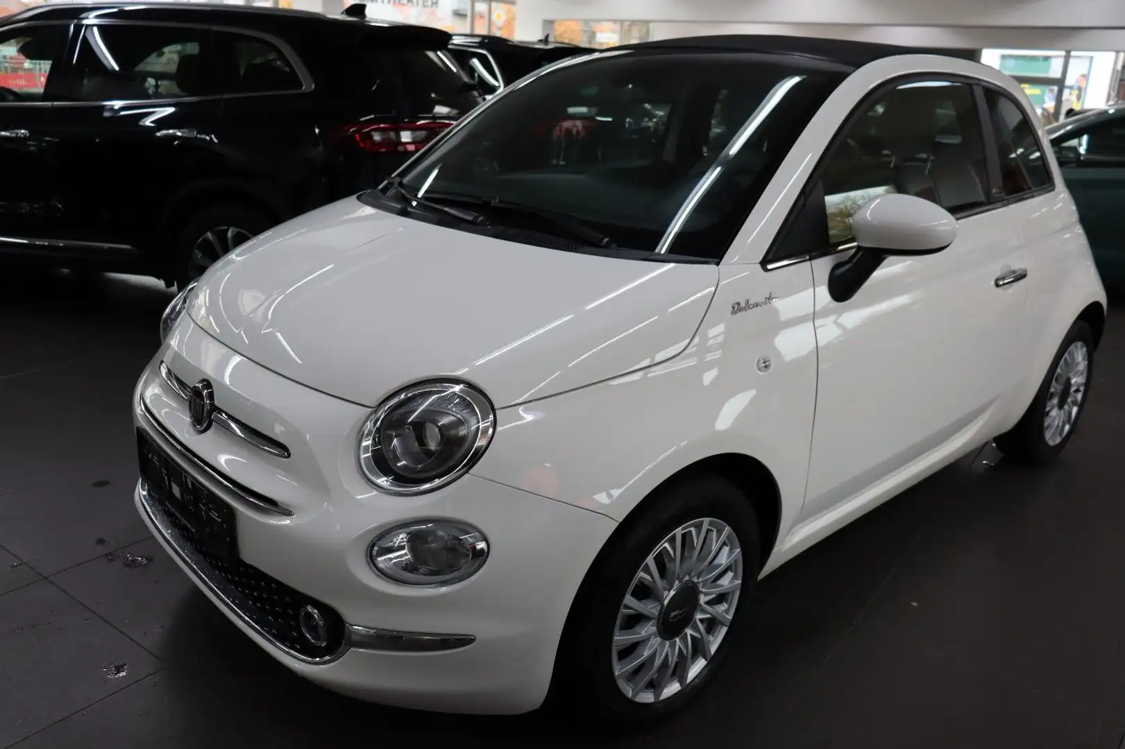 Fiat 500C Dolce Vita Carplay Teilleder PDC SOFORT Wit - 1