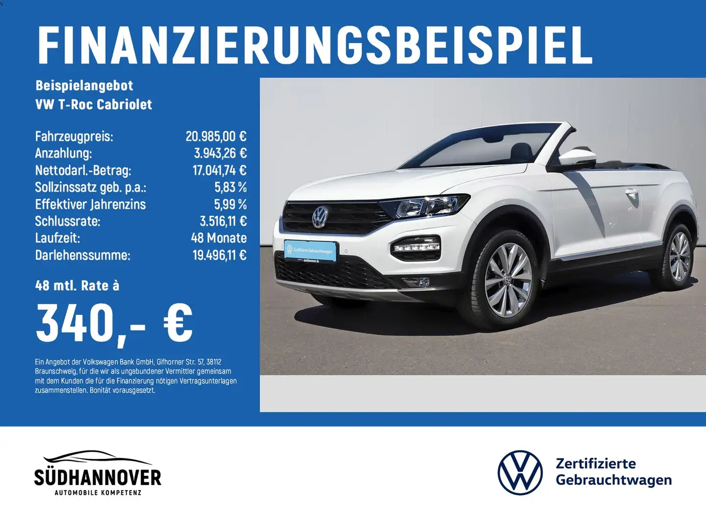 Volkswagen T-Roc Cabriolet Style 1.5 TSI NAVI+SHZ+PDC+ACC Blanco - 2