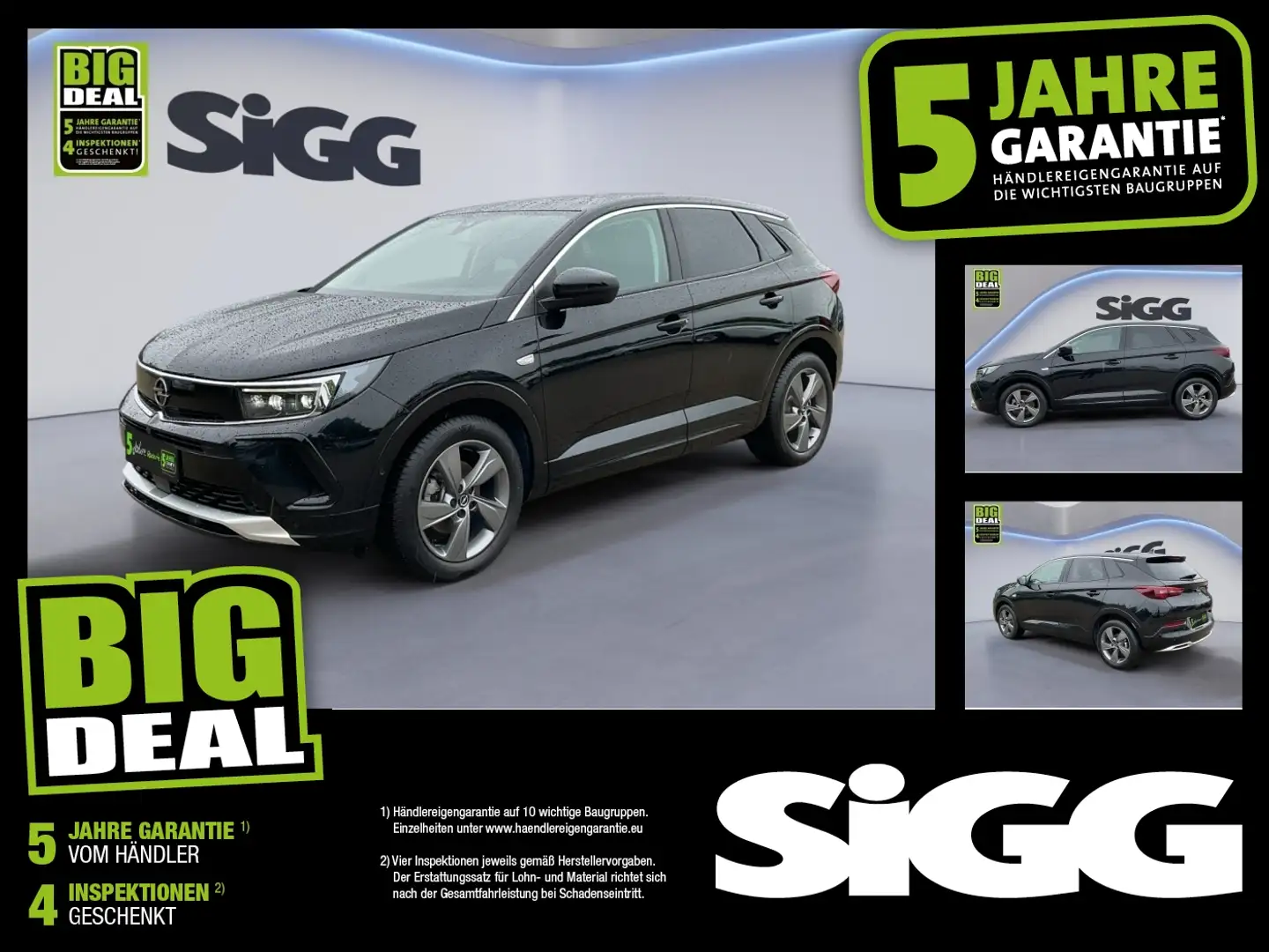 Opel Grandland 1.2 Turbo Elegance Schwarz - 1