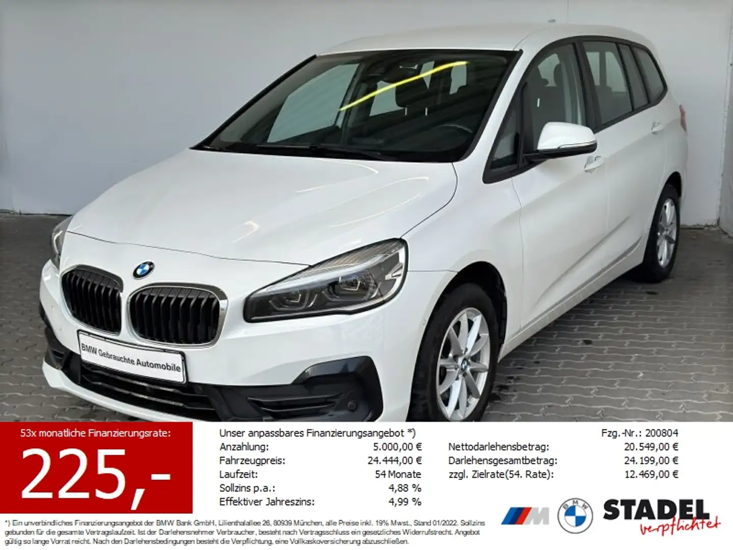 BMW 216 dA Gran Tourer Navi.LED.ParkAs.PDCvohi.Sitzhz Weiß - 1