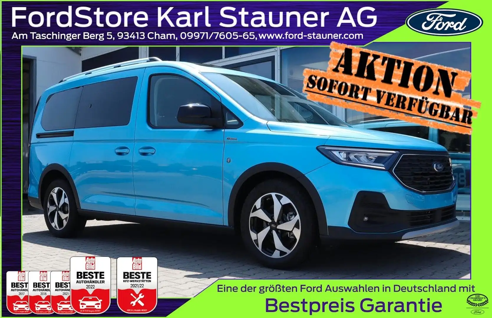 Ford Grand Tourneo Tourneo Connect Active 2.0 Panodach 4,99% FIN* Niebieski - 1