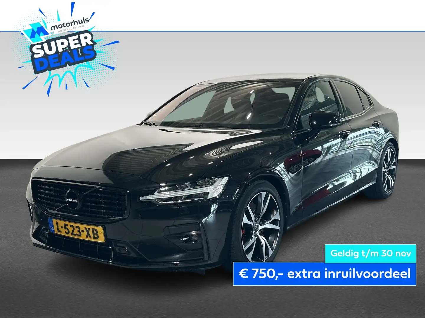 Volvo S60 B3 163pk Geartronic Mild Hybrid R-Design Zwart - 1