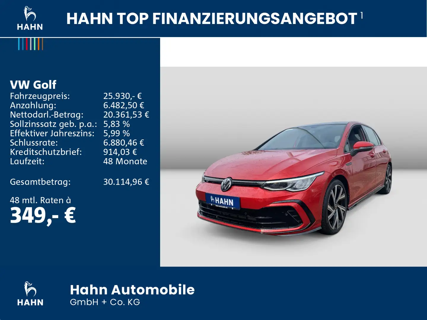Volkswagen Golf 1.5TSI R-Line Pano Navi Climatr PDC Sitzh Rot - 2