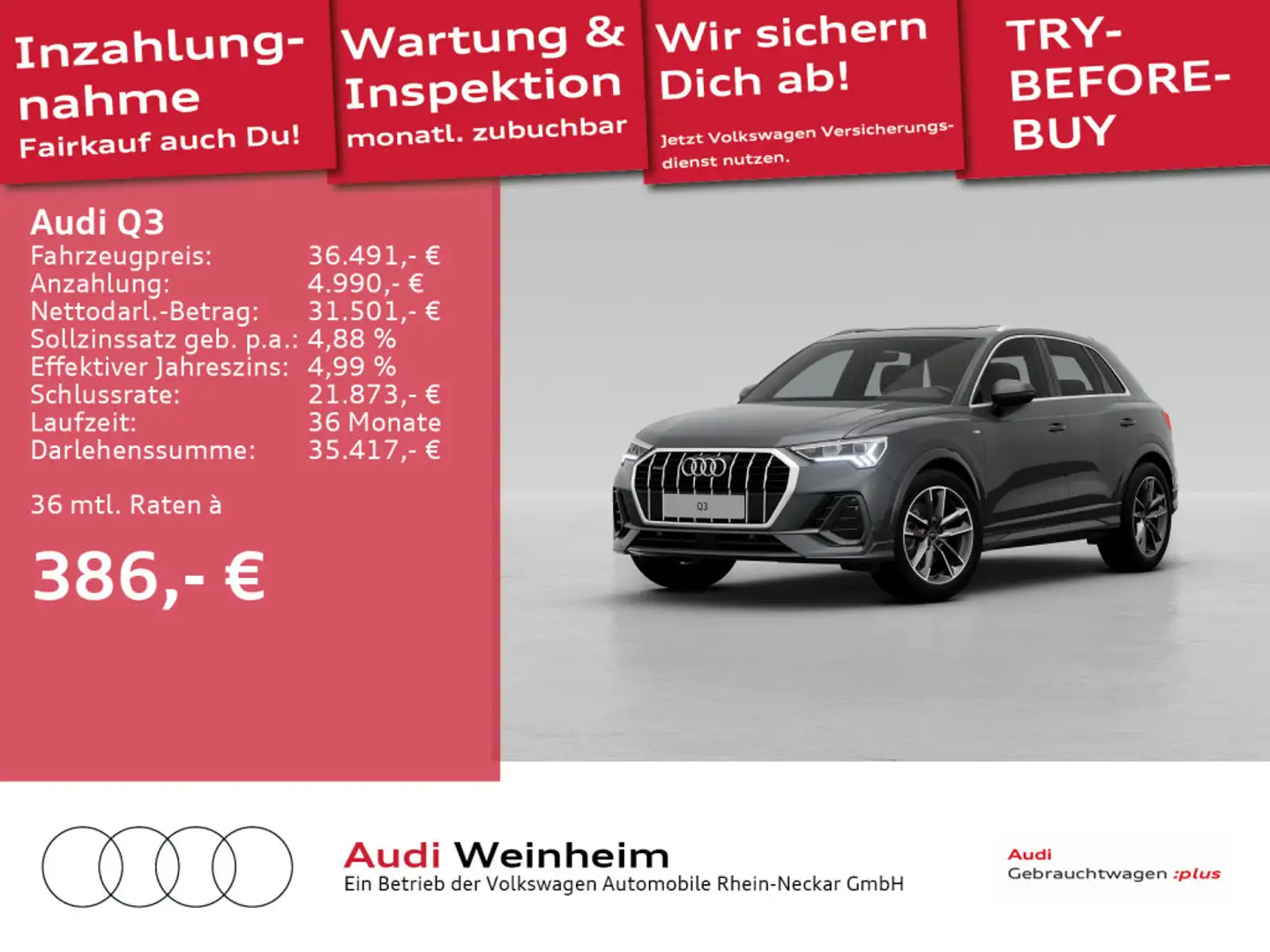 Audi Q3 40 TFSI quattro S line S tronic Pano LED uvm Grigio - 1