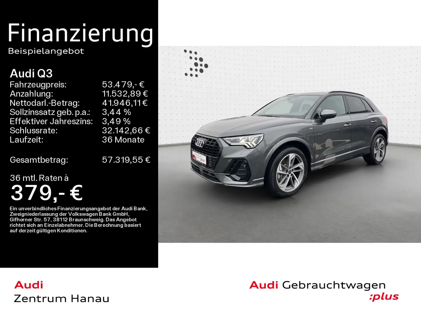 Audi Q3 45 TFSI quattro S-LINE*AHK*19ZOLL*MATRIX*SONO Grau - 1