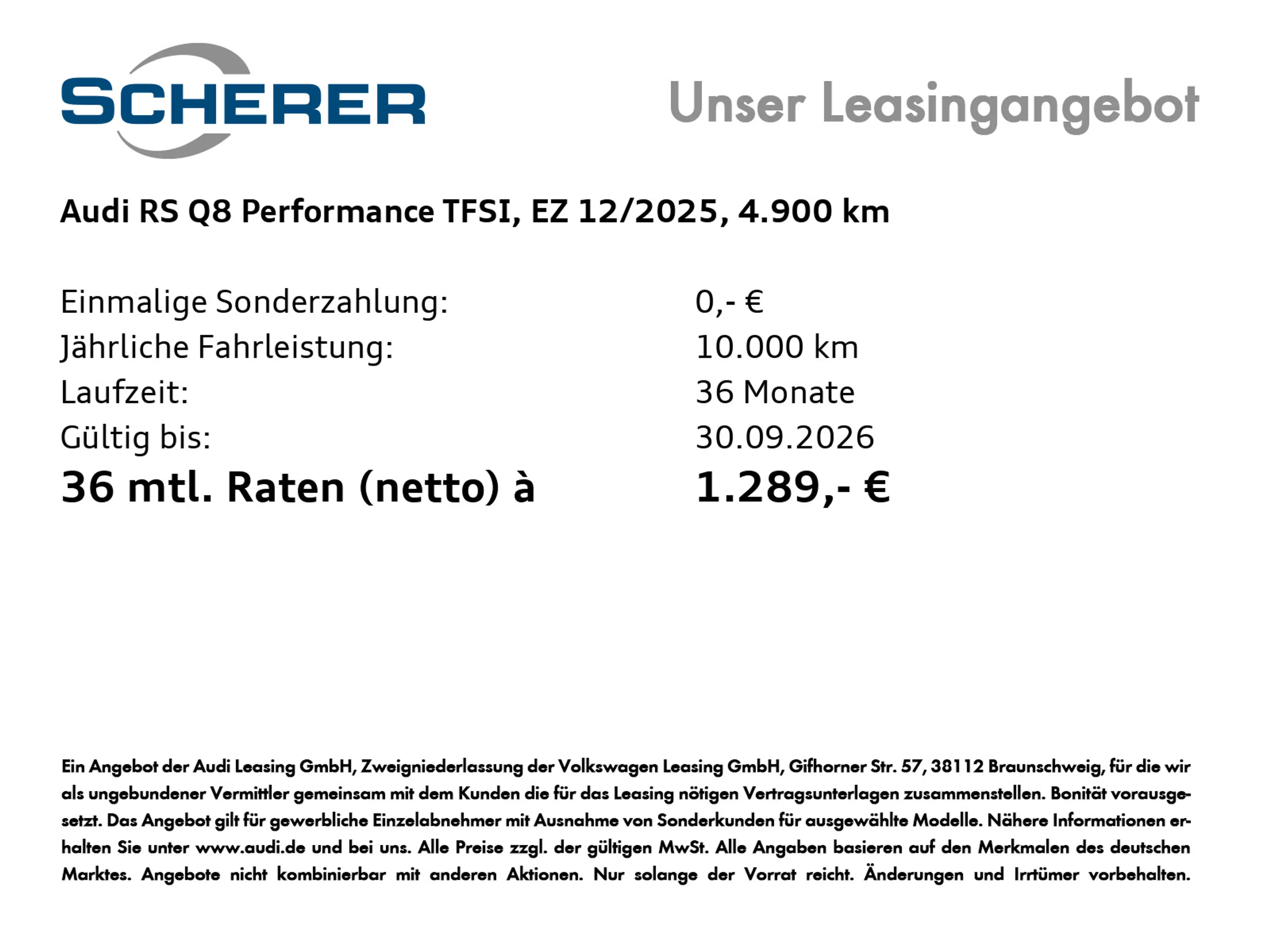 Audi RS Q8 performance*uPE:189.650,-*RS Agbas*305 km/ — photo 3