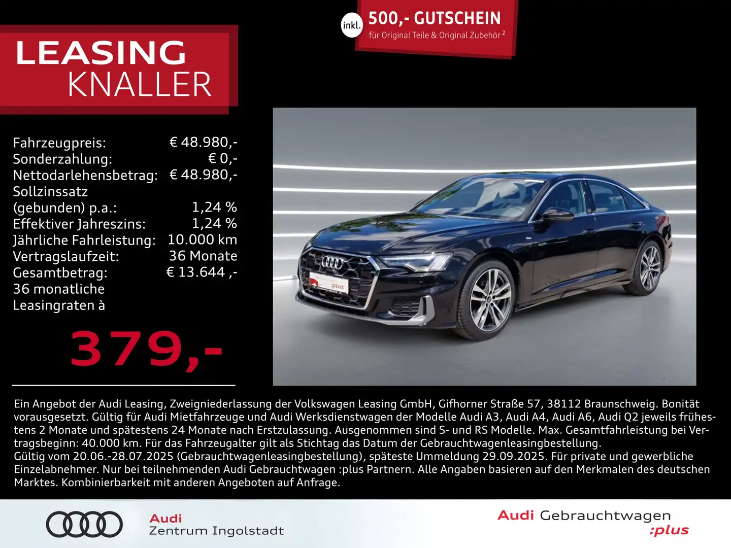 Audi A6 Limousine 45 TFSI qu S line MATRIX ACC 19" Schwarz - 1