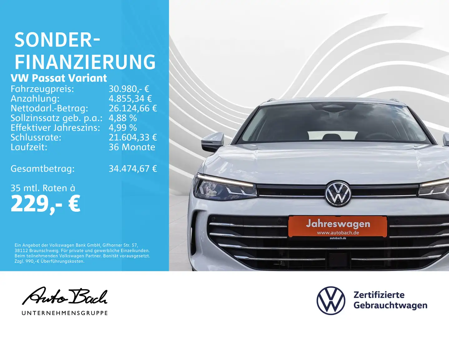 Volkswagen Passat Variant 1.5 eTSI "Business" DSG Navi LED Weiß - 2