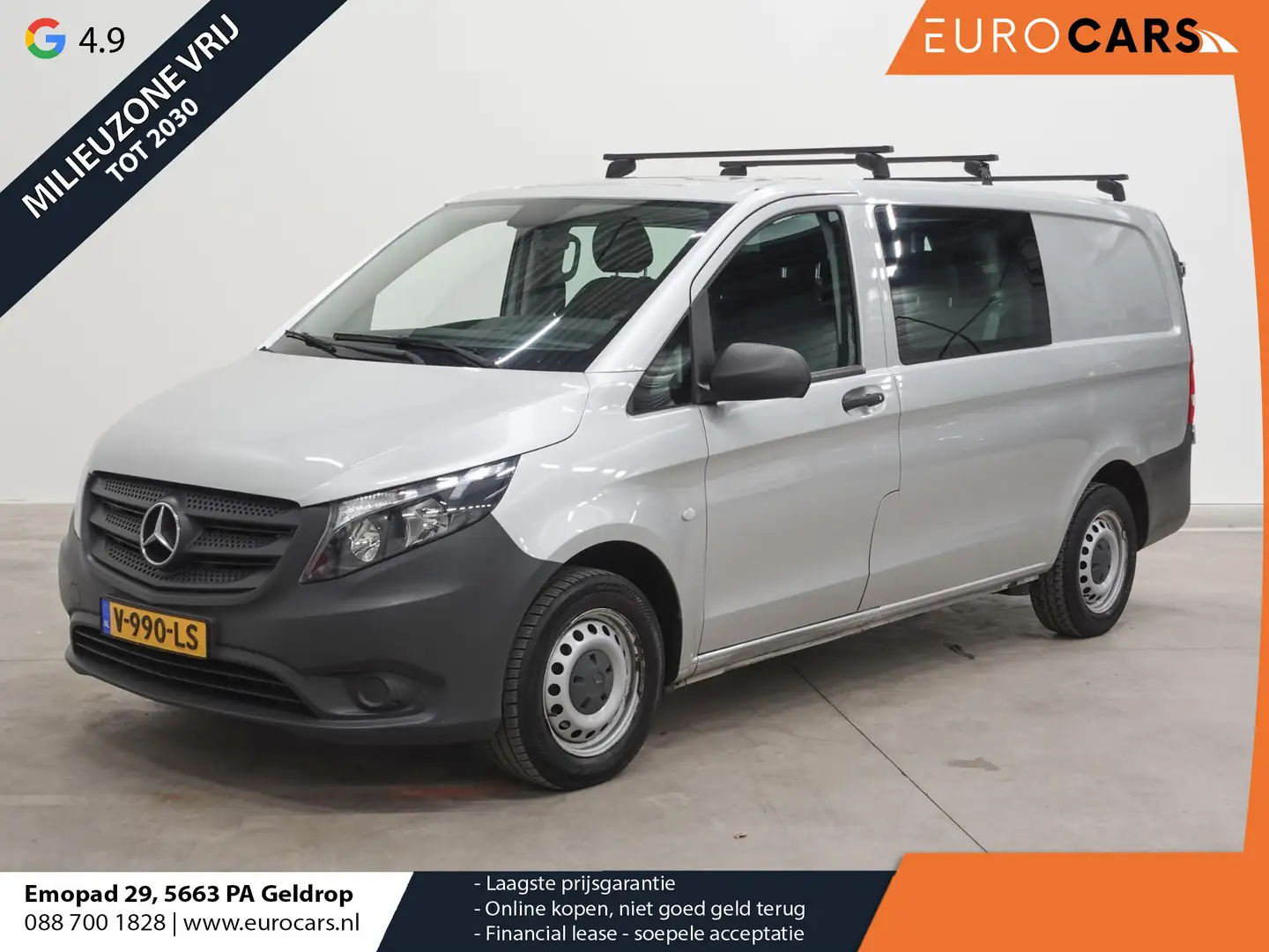 Mercedes-Benz Vito 111 CDI Lang Dubbele cabine Navigatie Camera Airco Gris - 1