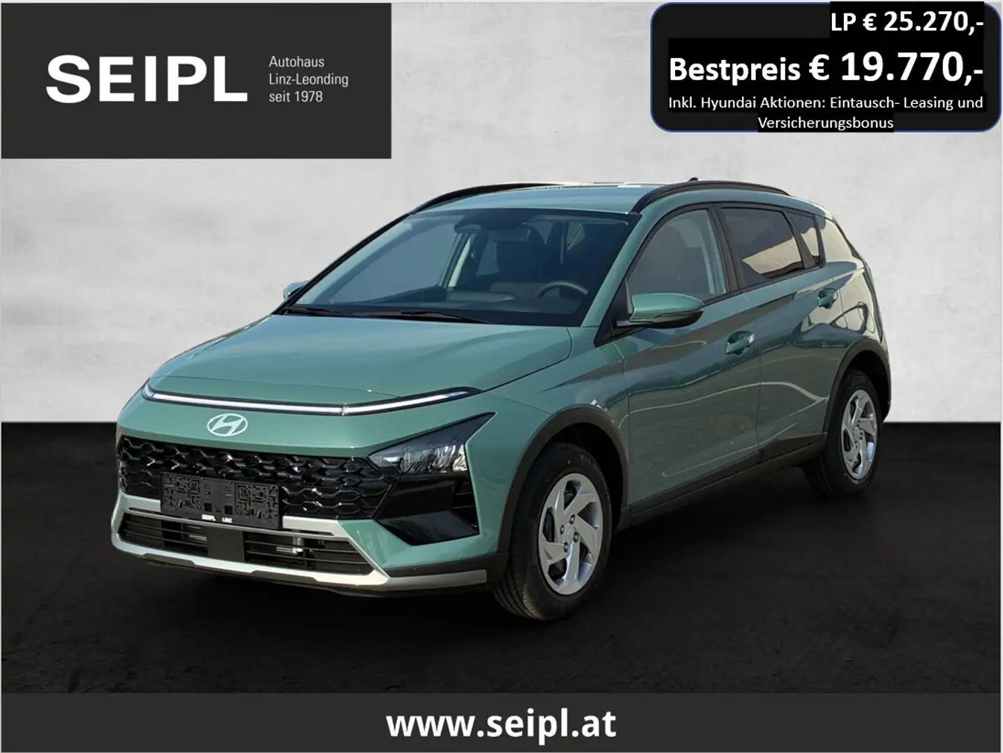 Hyundai BAYON Bayon 1,0 T-GDI GO!* Superbonus* Grün - 1