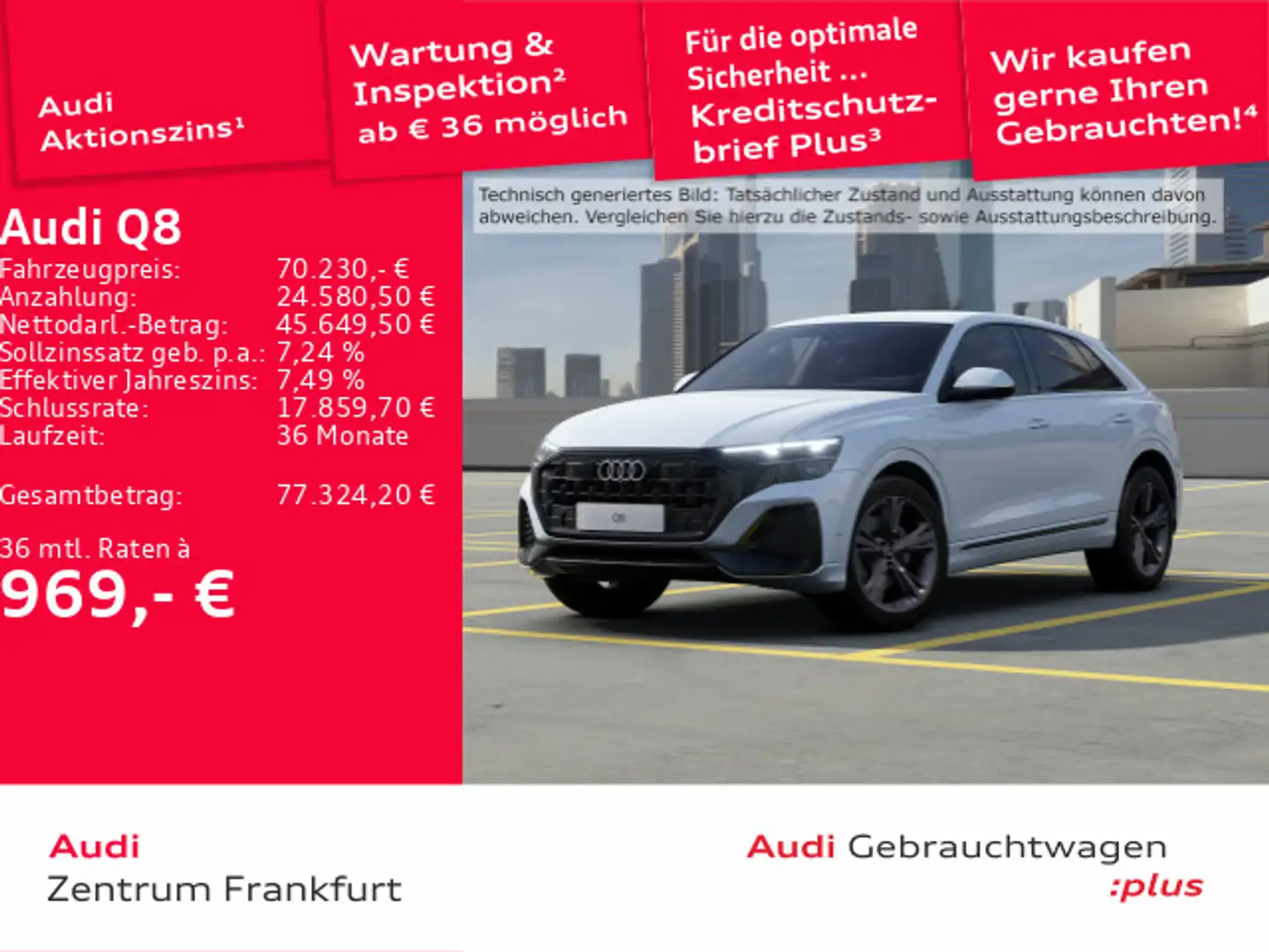 Audi Q8 45 TDI quattro tiptronic Matrix-LED HuD air s Weiß - 1