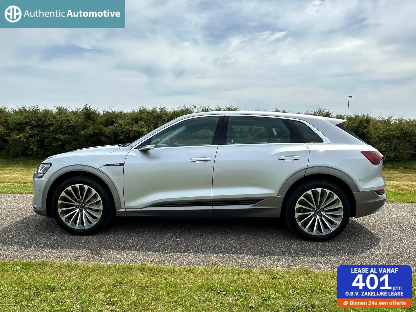 Audi e-tron 55 Quattro advanced 95 kWh Virtuele spiegels BTW Zilver - 1