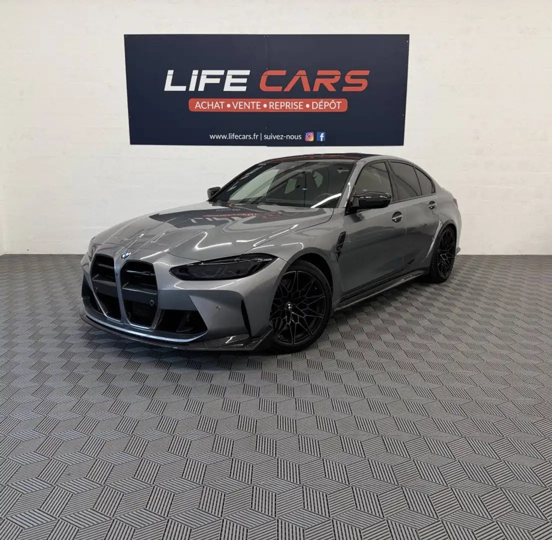 BMW M3 3.0 510ch Competition 2022 origine France entretien complet pack carbon Gris - 1