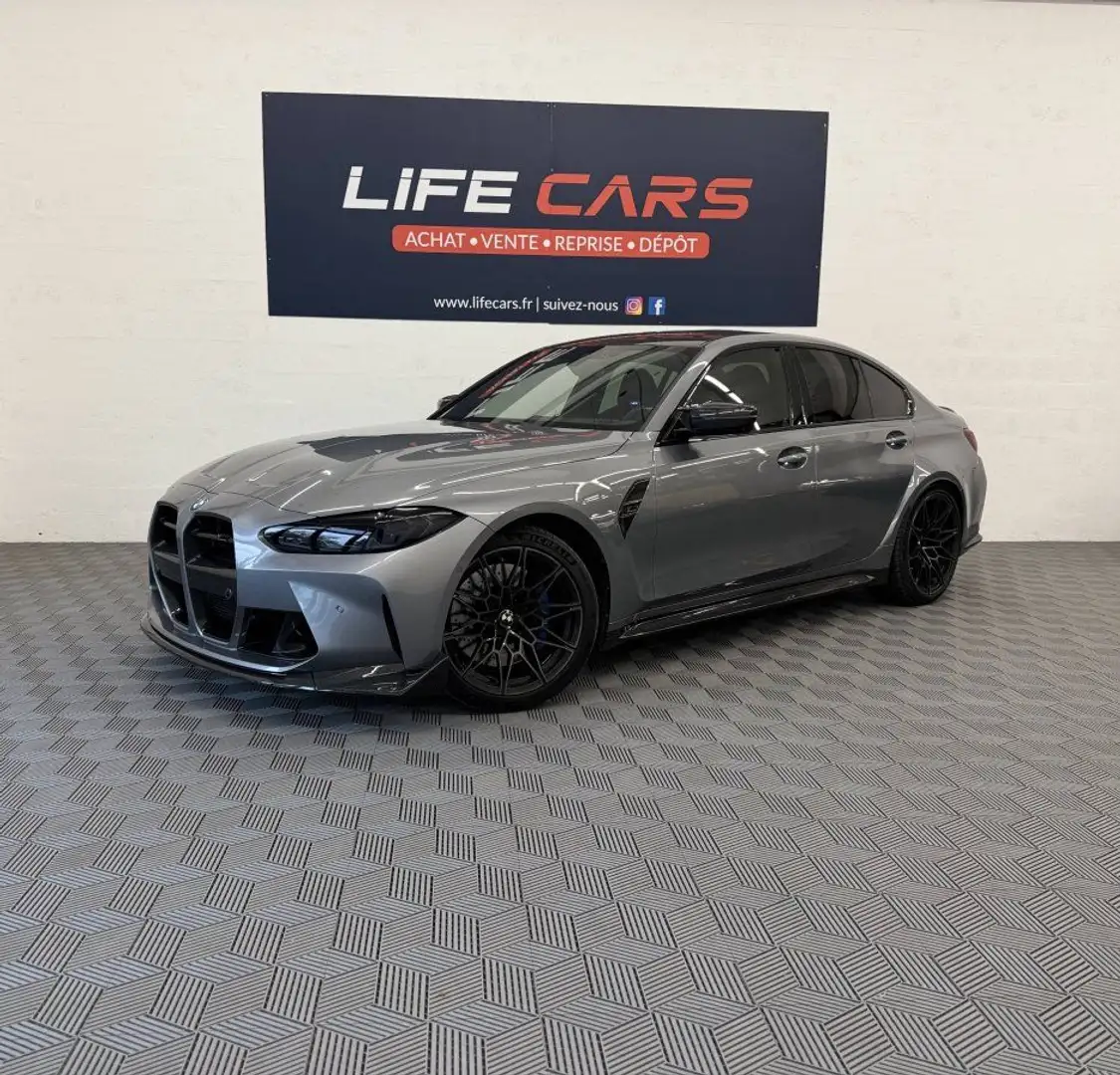 BMW M3 3.0 510ch Competition 2022 origine France entretien complet pack carbon Gris - 2