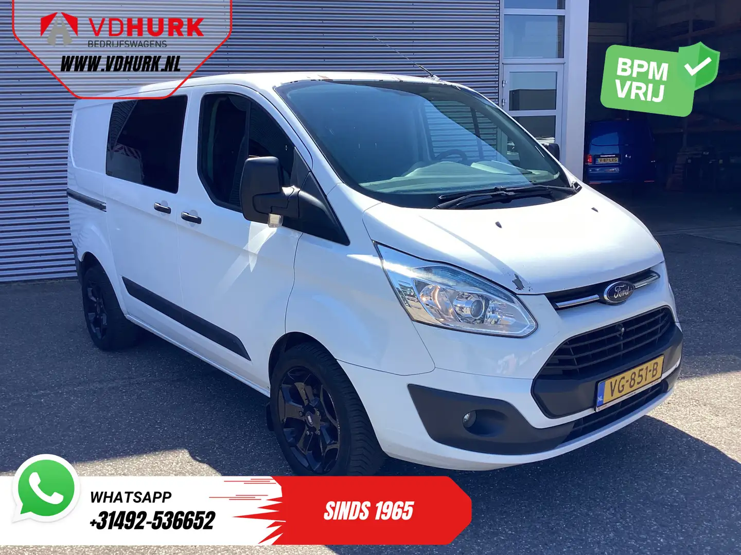 Ford Transit Custom 2.2 TDCI Trend Dubbel Cabine EXPORT ONLY Airco/ Cr Wit - 1