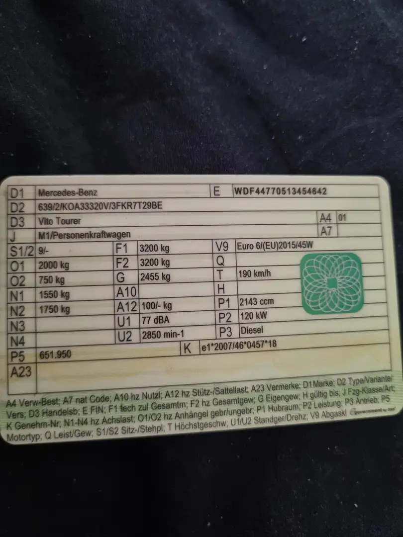 Mercedes-Benz Vito Vito Tourer Pro 116 BlueTEC extralang Aut. Tourer Schwarz - 2