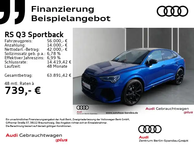 Audi RS Q3 RSQ3 Sportback *PANO*MATRIX*SONOS*AHK*RS-AGA*