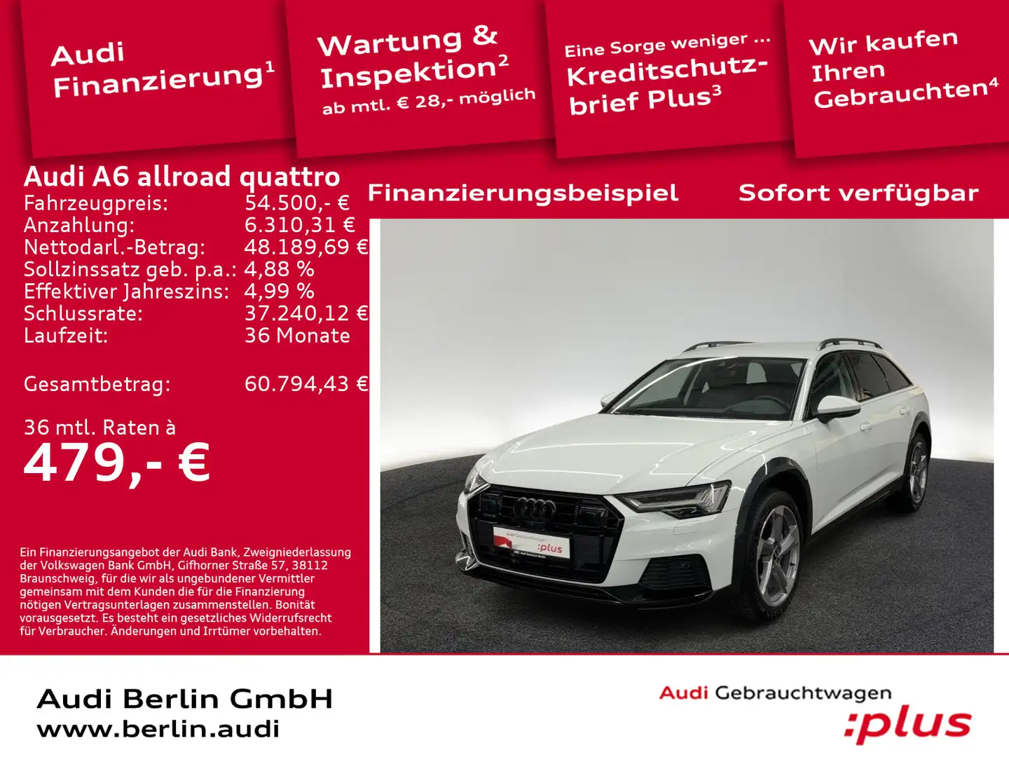 Audi A6 allroad A6 allroad qu. 55 TDI tiptr. AHK 360°K PDC NAVI Blanco - 1