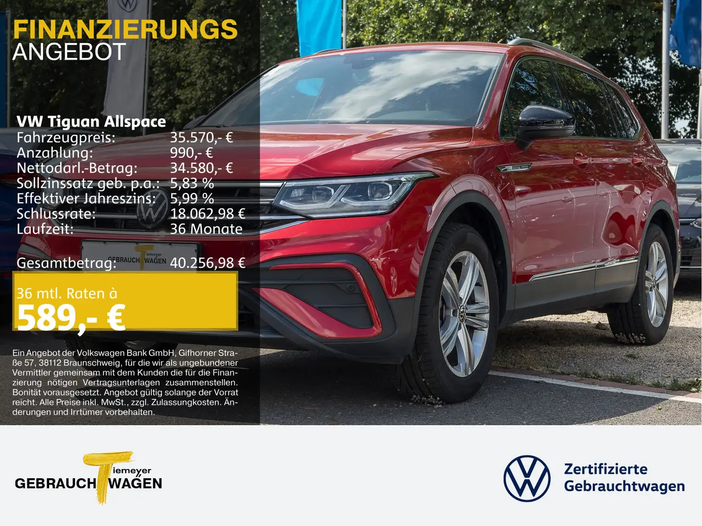 Volkswagen Tiguan Allspace 1.5 TSI DSG MOVE 7SITZ STDHZ AHK Rot - 1