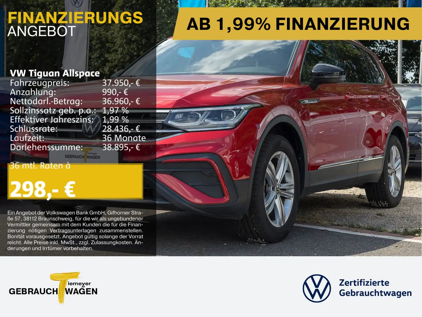 Volkswagen Tiguan Allspace 1.5 TSI DSG MOVE 7SITZ STDHZ AHK Rot - 1