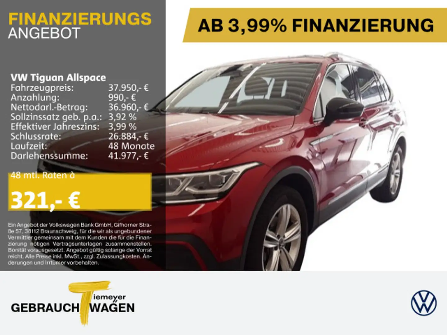 Volkswagen Tiguan Allspace 1.5 TSI DSG MOVE 7SITZ STDHZ AHK Rot - 1
