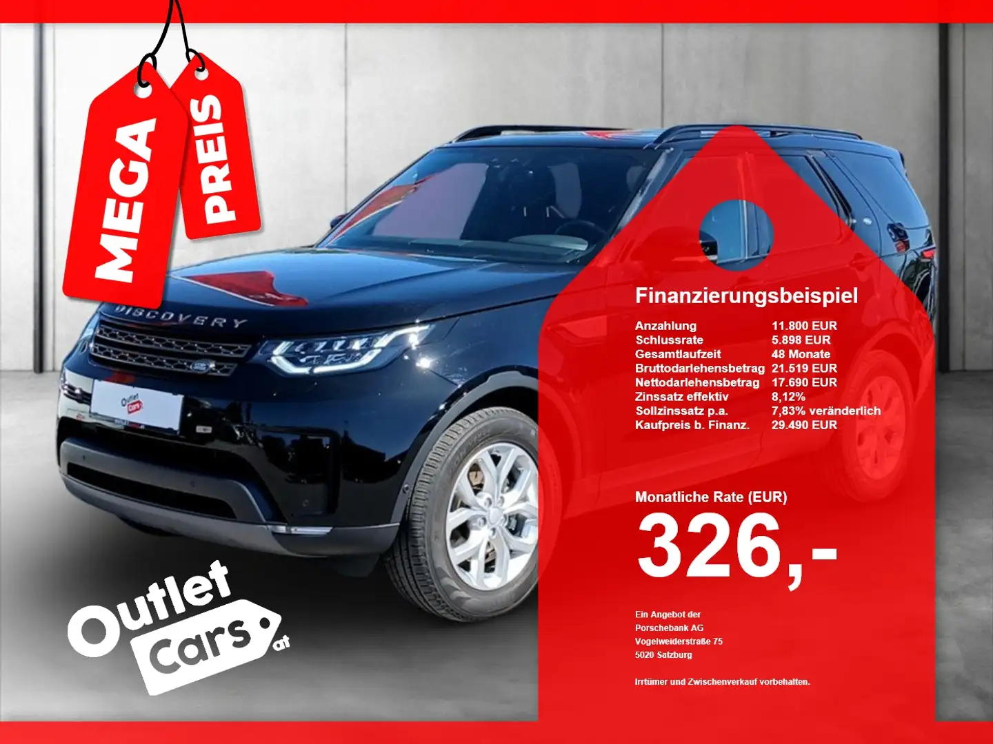 Land Rover Discovery 2.0 SD4 SE CARPLAY+LED+NAVI+RFK+LM+AUT Schwarz - 1
