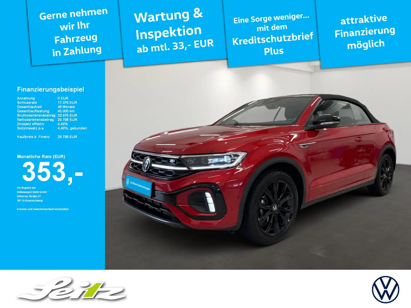 Volkswagen T-Roc Cabriolet 1.5 TSI R-Line *MATRIX*KAMERA*NAVI* Rot - 1