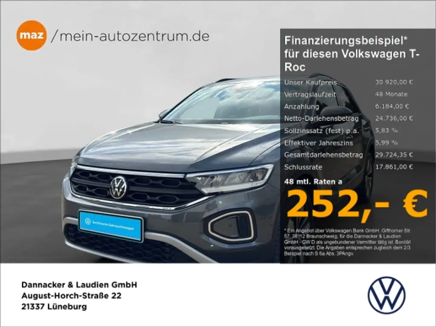 Volkswagen T-Roc 1.5 TSI Move Alu LED AHK Kamera App-Connec Grau - 1