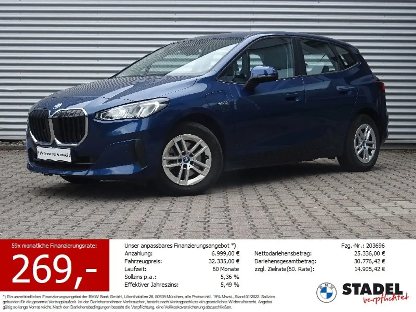 BMW 225 e xDrive Active Tourer Panorama AHK SH Kamera Blau - 1