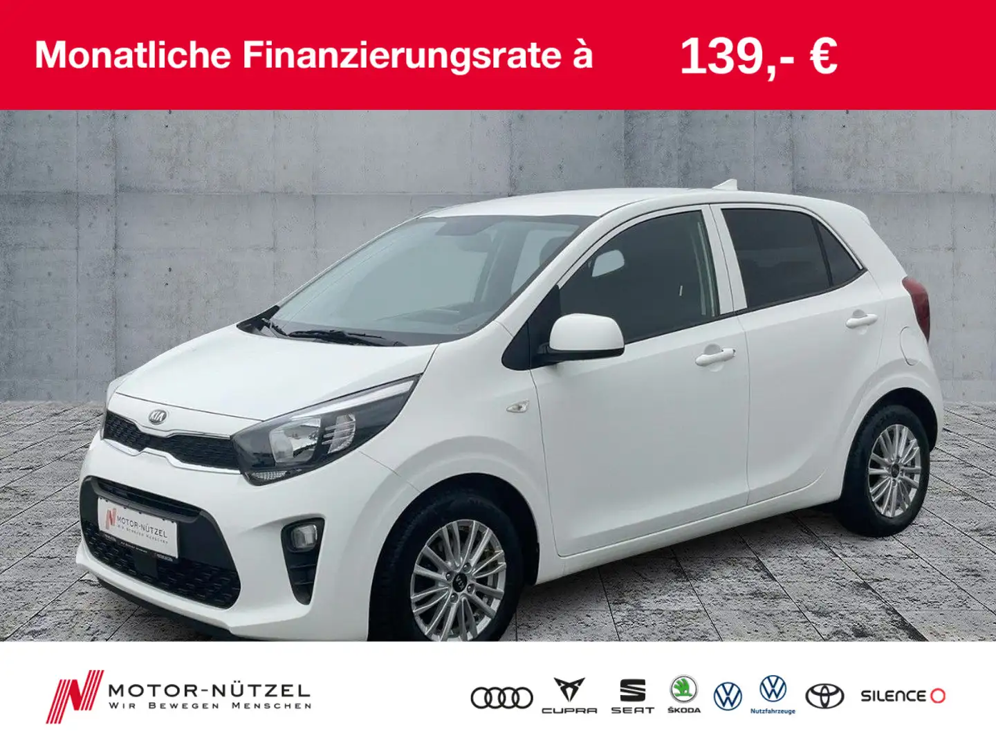 Kia Picanto 1.2 DREAM TEAM NAV+APP+SHZ+RFK+MFL+NSW Weiß - 1
