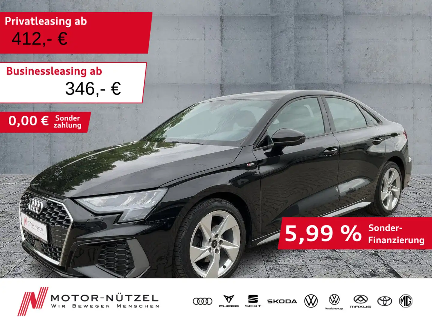 Audi A3 35 TDI S-TR S-LINE 5JG+LED+NAVI+ACC Schwarz - 1