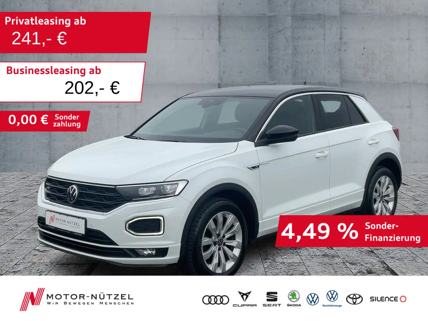 Volkswagen T-Roc 1.5 TSI R-LINE 5JG+LED+NAV+ACC+SHZ+PDC+RFK Weiß - 1